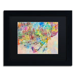 Trademark Fine Art ''Toronto Street Map'' by Michael Tompsett 11" x 14" Black Matted Black Frame (MT0863-B1114BMF)