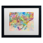 Trademark Fine Art ''Toronto Street Map'' by Michael Tompsett 16" x 20" White Matted Black Frame (MT0863-B1620MF)