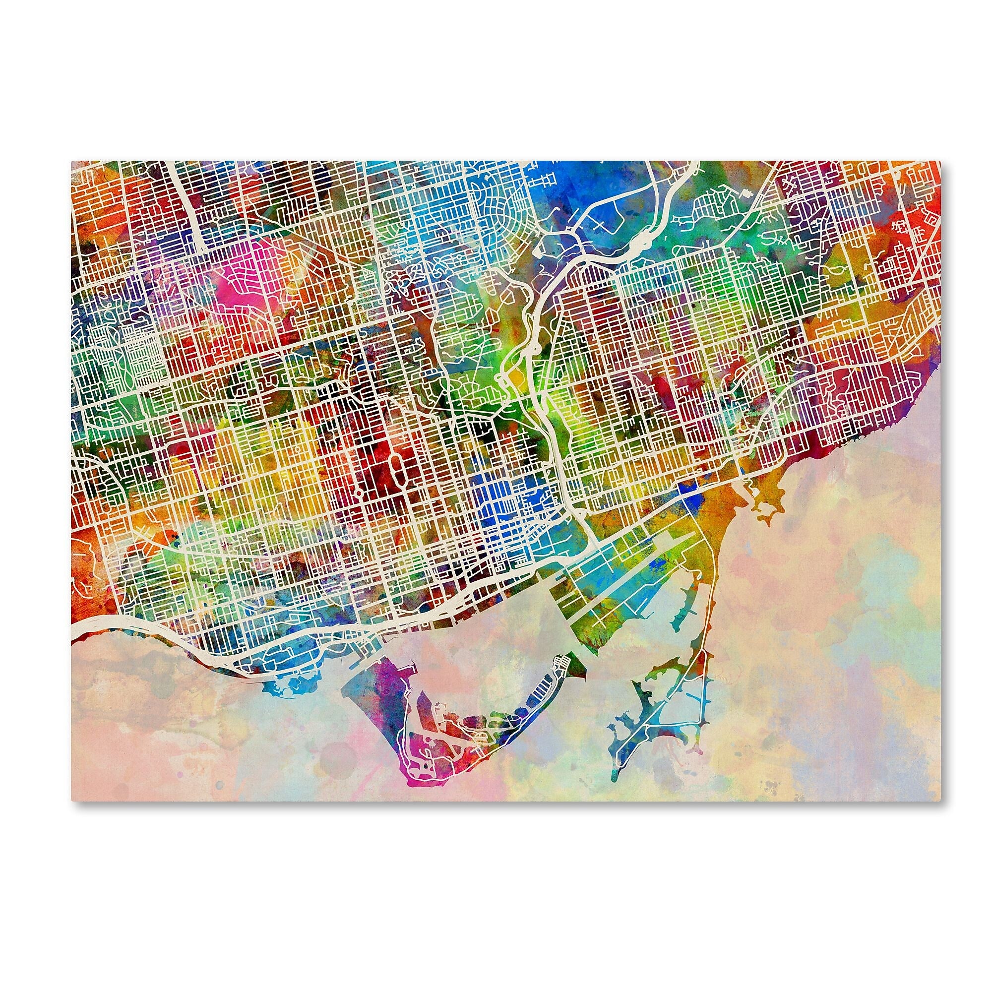 Trademark Fine Art ''Toronto Street Map'' by Michael Tompsett 35" x 47" Canvas Art (MT0863-C3547GG)