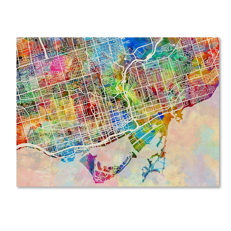 Trademark Fine Art ''Toronto Street Map'' by Michael Tompsett 35" x 47" Canvas Art (MT0863-C3547GG)
