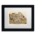 Trademark Fine Art ''Edinburgh Street Map II'' by Michael Tompsett 11" x 14" White Matted Black Frame (MT0867-B1114MF)