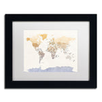 Trademark Fine Art ''Political Map of the World'' by Michael Tompsett 11" x 14" White Matted Black Frame (MT0874-B1114MF)