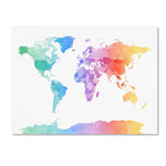 Trademark Fine Art ''Watercolor Map of the World'' by Michael Tompsett 24" x 32" Canvas Art (MT0875-C2432GG)