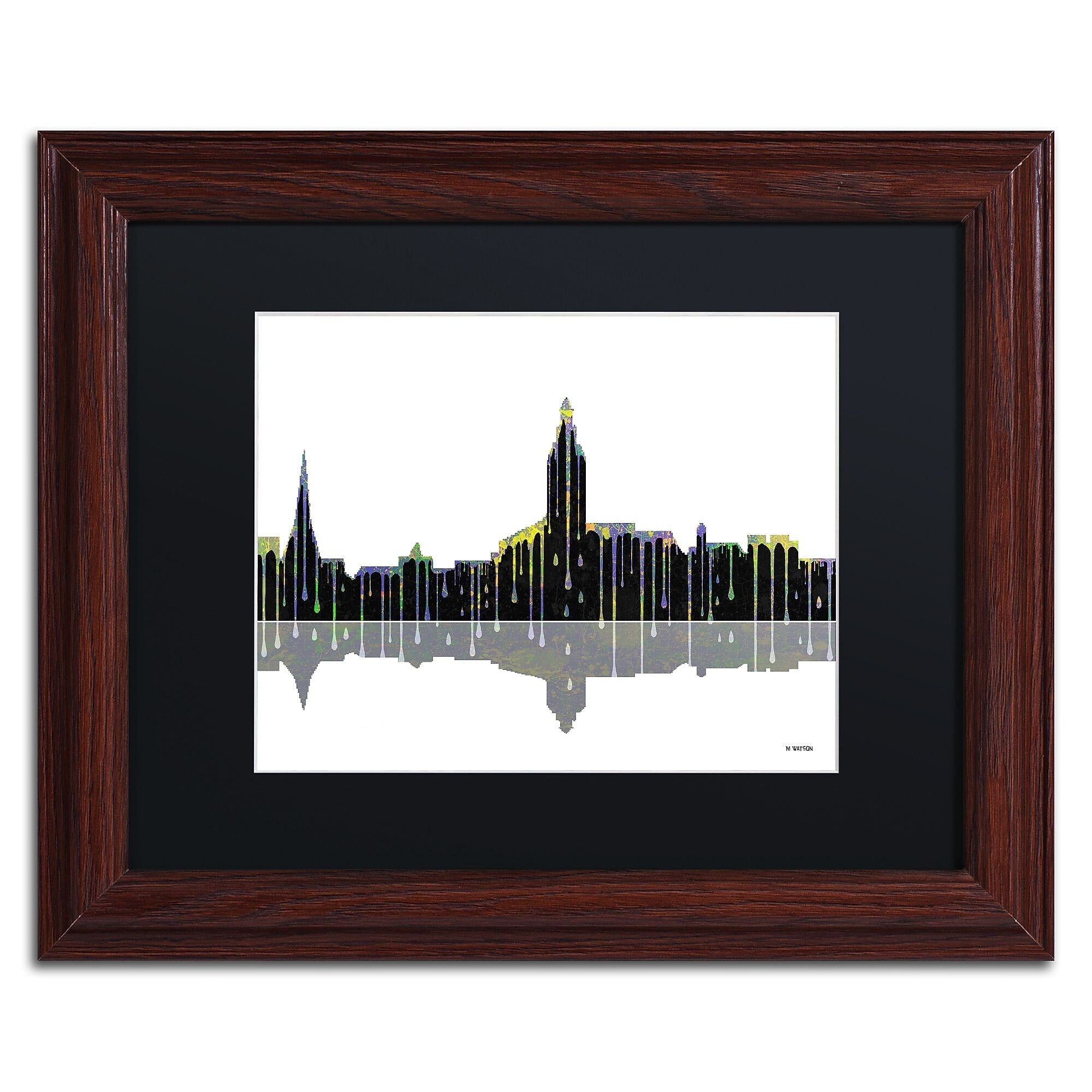Trademark Fine Art ''Annapolis Maryland Skyline'' by Marlene Watson 11" x 14" Wood Frame (MW0039-W1114BMF)