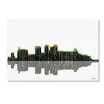 Trademark Fine Art ''Birmingham Alabama Skyline'' by Marlene Watson 12" x 19" Canvas Art (MW0044-C1219GG)