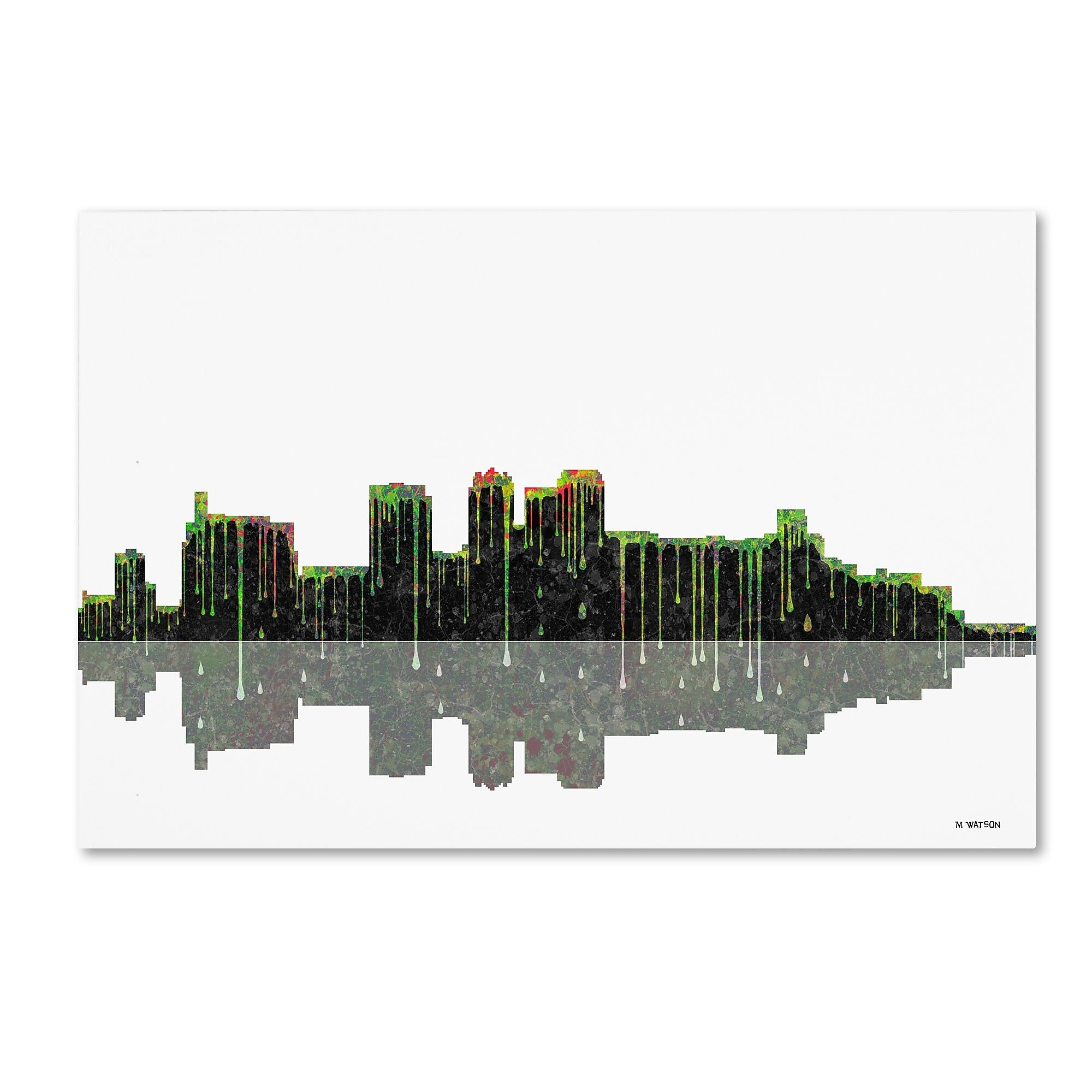 Trademark Fine Art ''Birmingham Alabama Skyline'' by Marlene Watson 12" x 19" Canvas Art (MW0044-C1219GG)