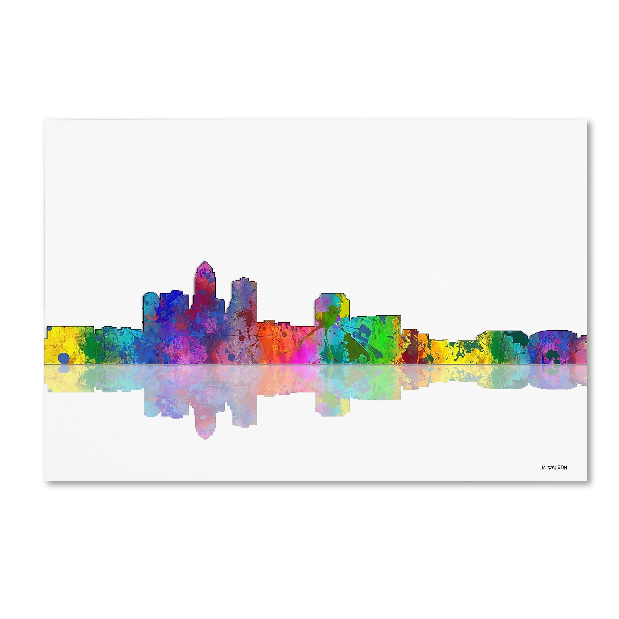 Trademark Fine Art ''Des Moines Iowa'' by Marlene Watson 12" x 19" Canvas Art (MW0049-C1219GG)