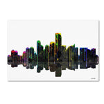 Trademark Fine Art ''Jersey City New Jersey Skyline'' by Marlene Watson 12" x 19" Canvas Art (MW0052-C1219GG)