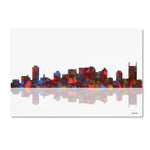 Trademark Fine Art ''Nashville Tennessee Skyline'' by Marlene Watson 12" x 19" Canvas Art (MW0099-C1219GG)