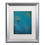 Trademark Fine Art ''Lone Bird Blue'' by Nicole Dietz 16" x 20" White Matted Silver Frame (ND073-S1620MF)