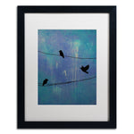 Trademark Fine Art ''Birds Arrival'' by Nicole Dietz 16" x 20" White Matted Black Frame (ND089-B1620MF)