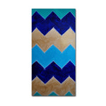 Trademark Fine Art ''Blue and Gold Chevron'' by Nicole Dietz 12" x 24" Canvas Art (ND090-C1224GG)