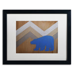 Trademark Fine Art ''Blue Polar Bear'' by Nicole Dietz 16" x 20" White Matted Black Frame (ND091-B1620MF)