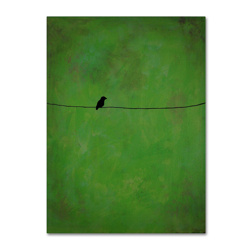 Trademark Fine Art ''Lone Bird Green'' by Nicole Dietz 14" x 19" Canvas Art (ND095-C1419GG)