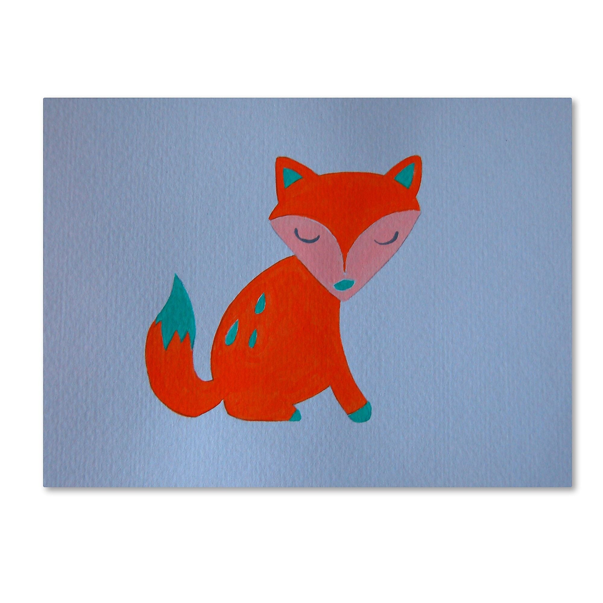 Trademark Fine Art ''Orange Fox'' by Nicole Dietz 14" x 19" Canvas Art (ND096-C1419GG)
