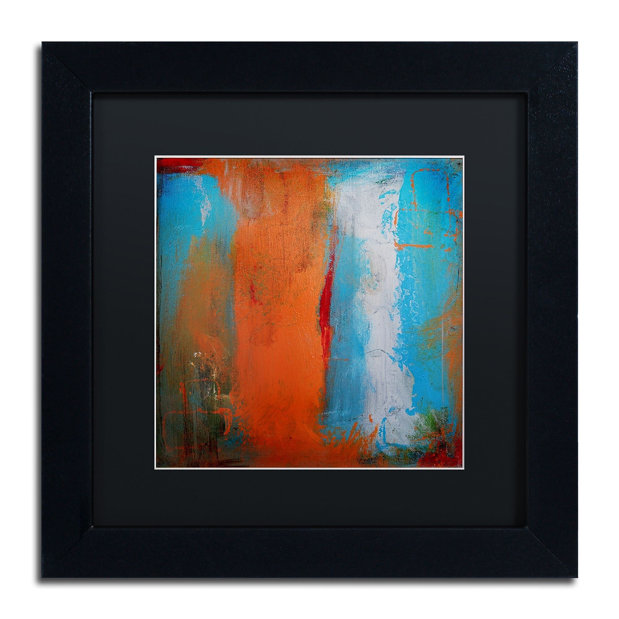 Trademark Fine Art ''Orange Swatch'' by Nicole Dietz 11" x 11" Black Matted Black Frame (ND097-B1111BMF)