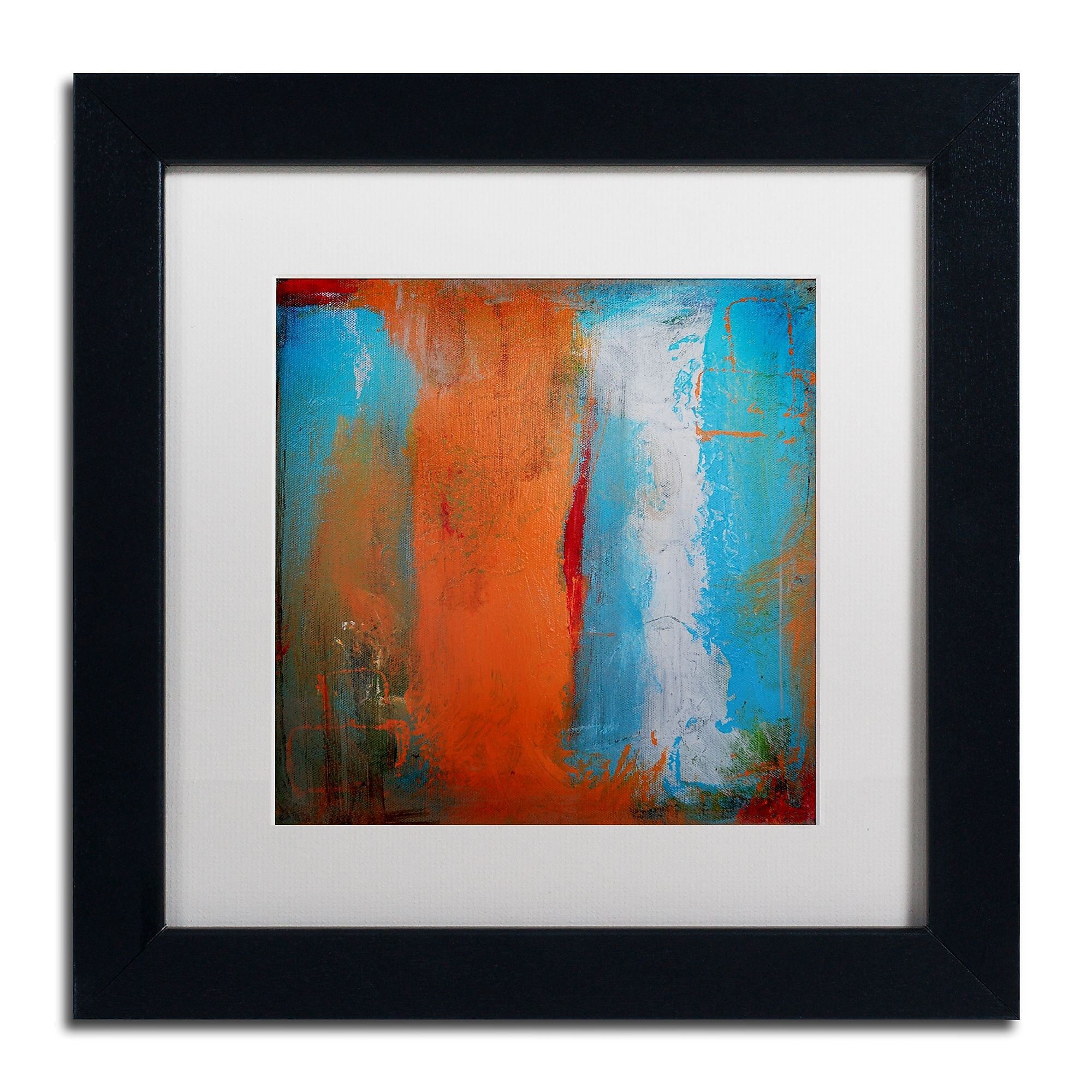Trademark Fine Art ''Orange Swatch'' by Nicole Dietz 11" x 11" White Matted Black Frame (ND097-B1111MF)