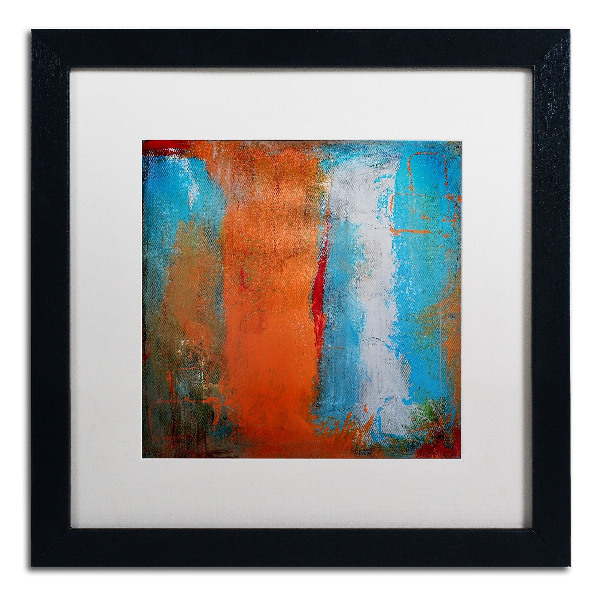 Trademark Fine Art ''Orange Swatch'' by Nicole Dietz 16" x 16" White Matted Black Frame (ND097-B1616MF)