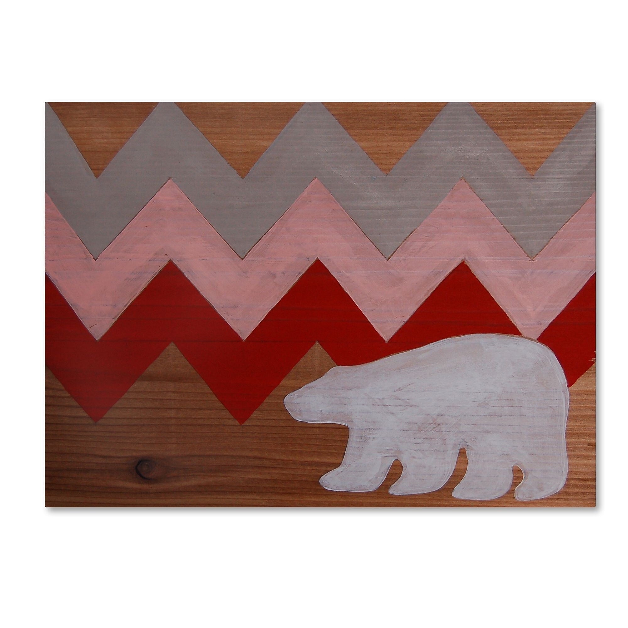 Trademark Fine Art ''Polar Bear Red'' by Nicole Dietz 14" x 19" Canvas Art (ND098-C1419GG)