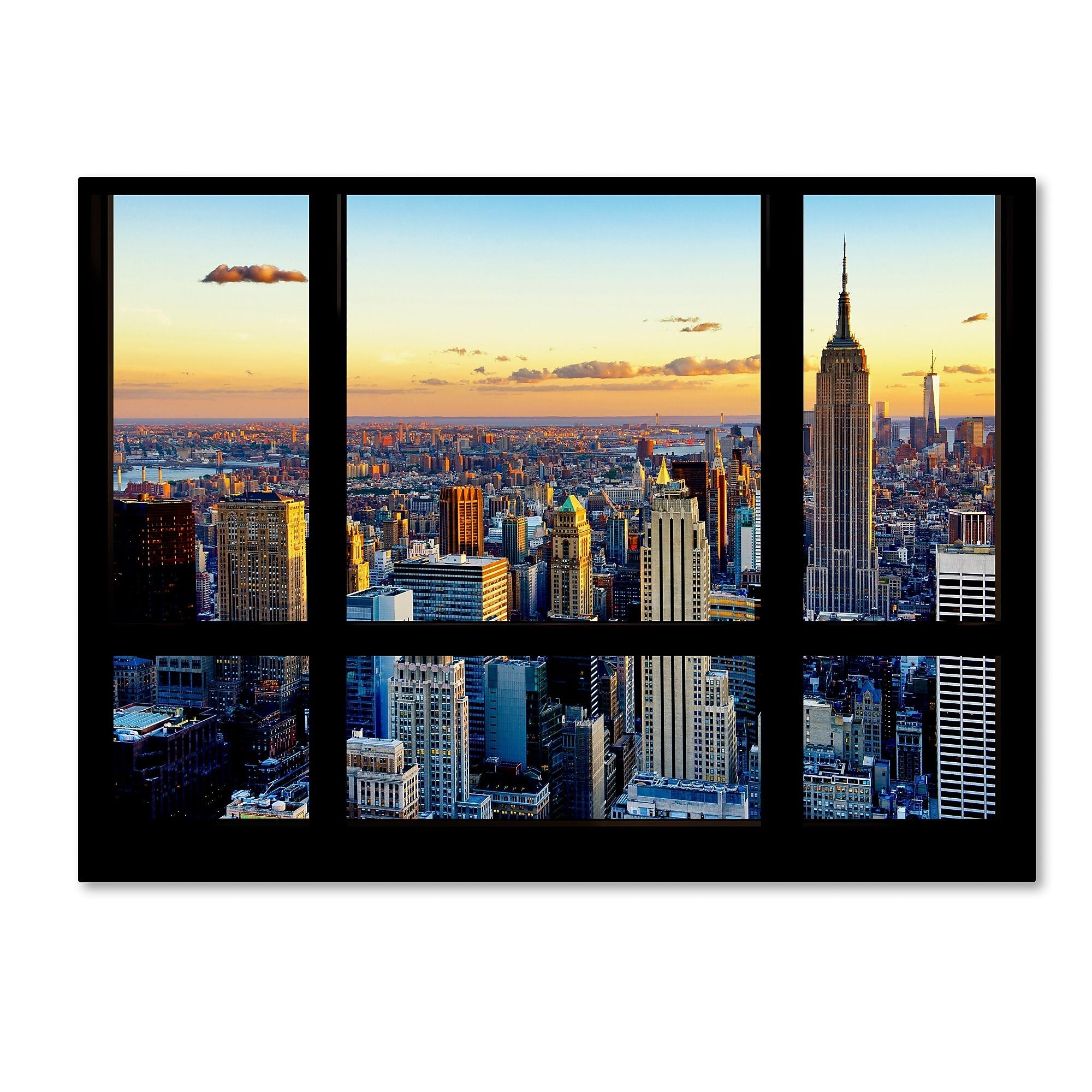 Trademark Fine Art ''Window View NYC Sunset 2'' by Philippe Hugonnard 35" x 47" Canvas Art (PH0002-C3547GG)