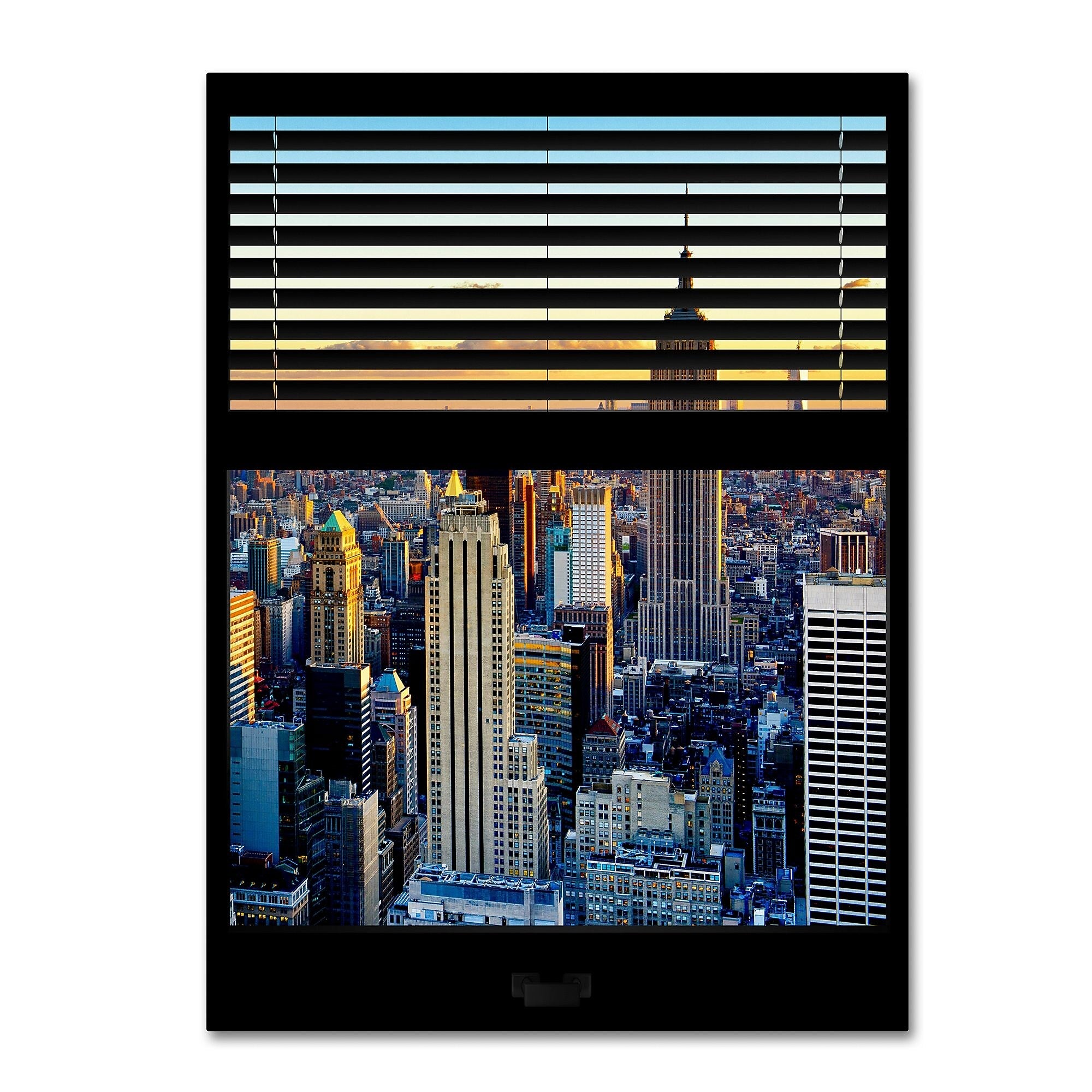 Trademark Fine Art ''Window View NYC Sunset 6'' by Philippe Hugonnard 24" x 32" Canvas Art (PH0004-C2432GG)