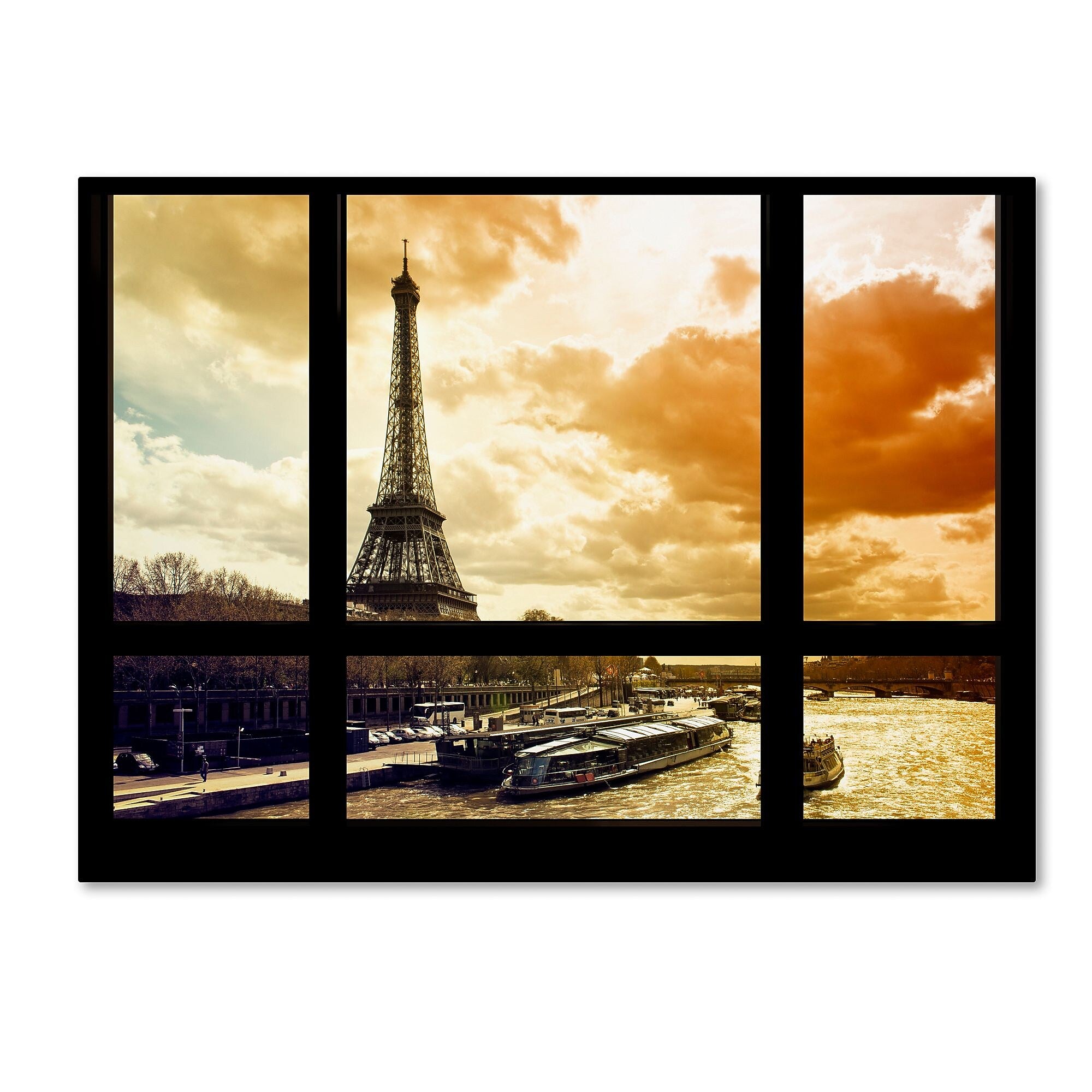 Trademark Fine Art ''Window View Paris at Sunset 2'' by Philippe Hugonnard 35" x 47" Canvas Art (PH0010-C3547GG)