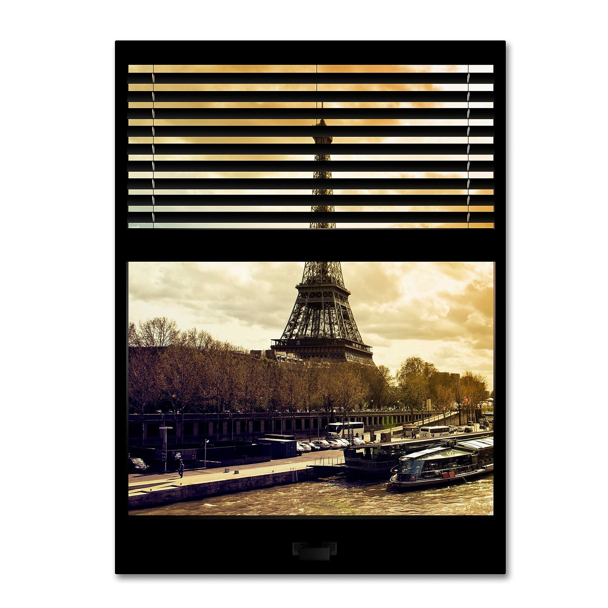 Trademark Fine Art ''Window View Paris at Sunset 5'' by Philippe Hugonnard 24" x 32" Canvas Art (PH0011-C2432GG)