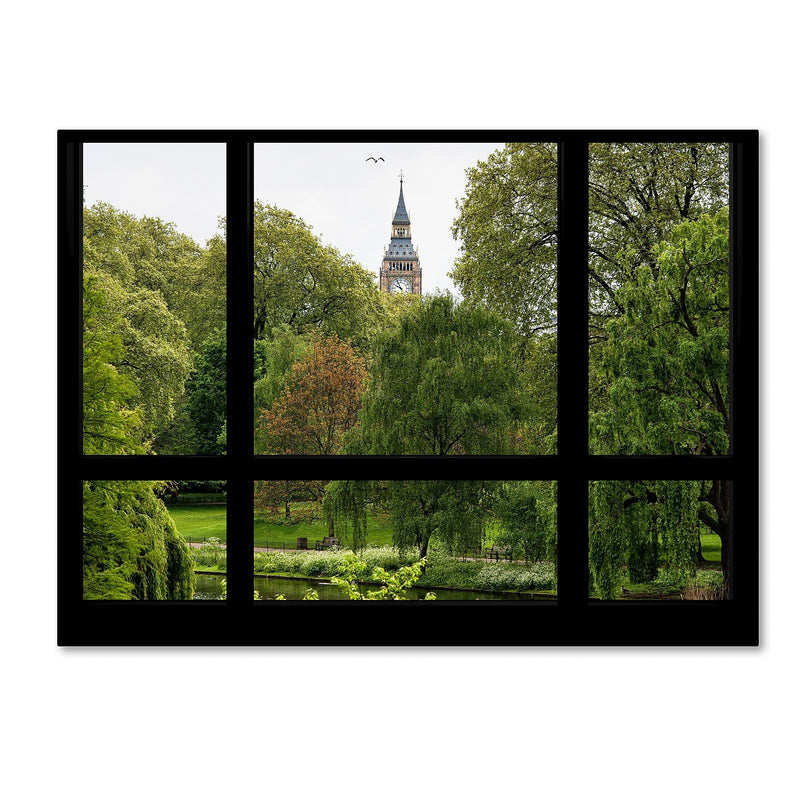 Trademark Fine Art ''Window View St James's Park 1'' by Philippe Hugonnard 35" x 47" Canvas Art (PH0016-C3547GG)