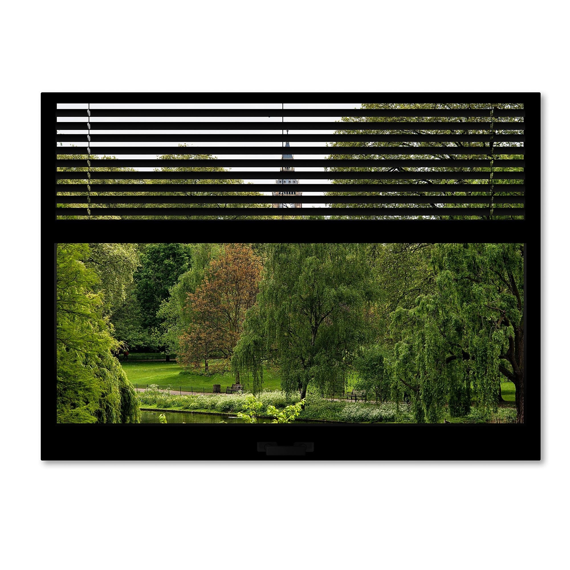 Trademark Fine Art ''Window View St James's Park 2'' by Philippe Hugonnard 24" x 32" Canvas Art (PH0017-C2432GG)