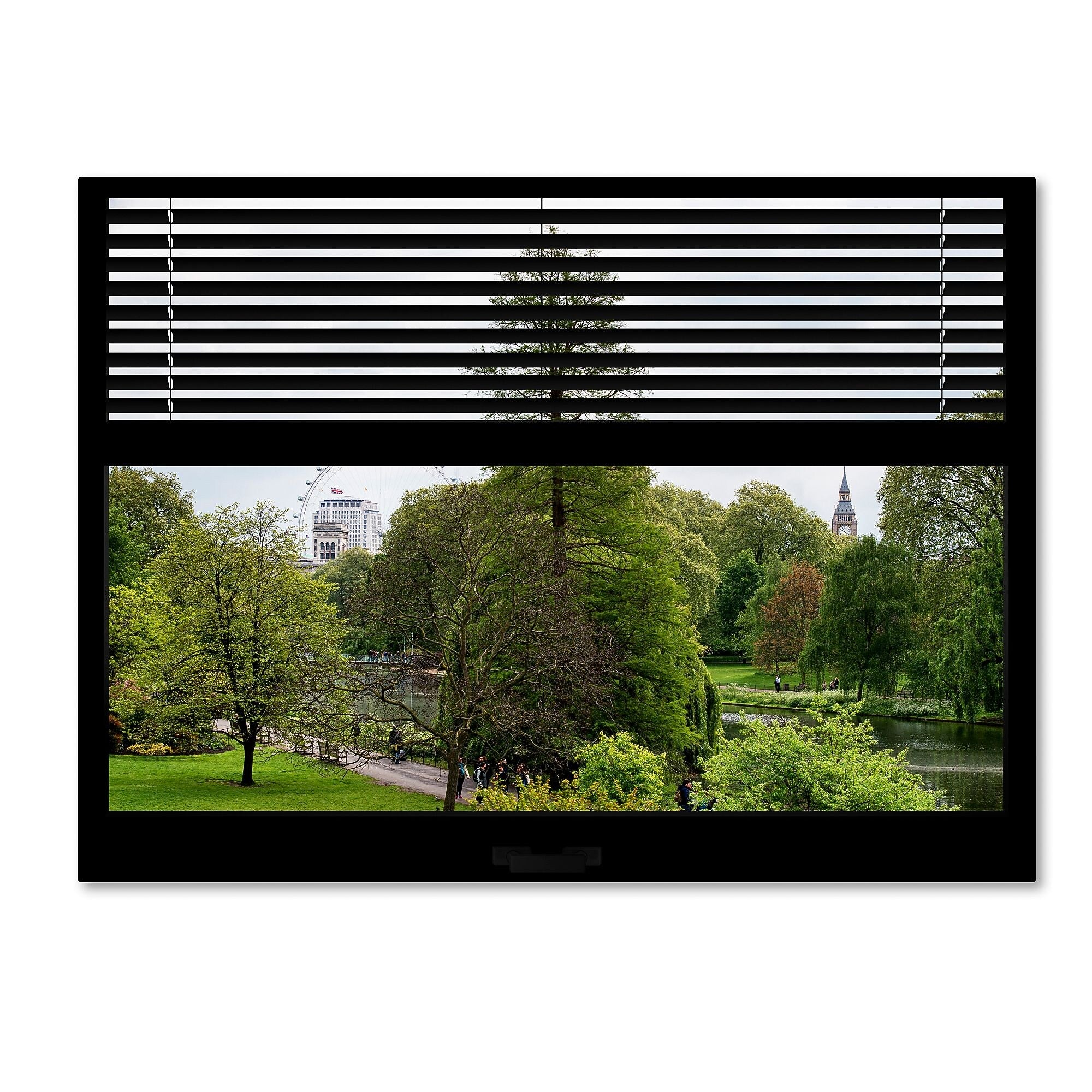 Trademark Fine Art ''Window View London Park 1'' by Philippe Hugonnard 24" x 32" Canvas Art (PH0021-C2432GG)