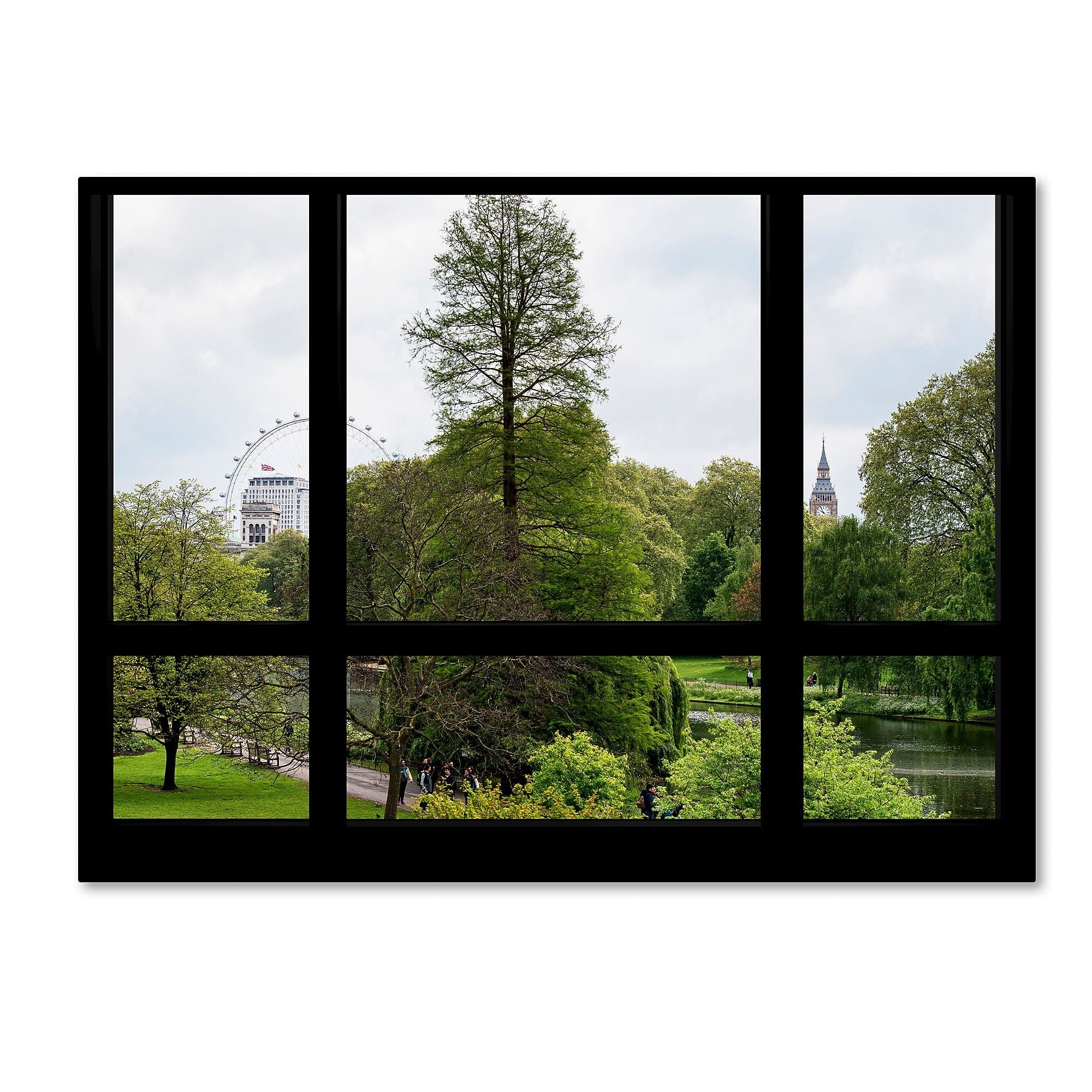 Trademark Fine Art ''Window View London Park 2'' by Philippe Hugonnard 35" x 47" Canvas Art (PH0022-C3547GG)