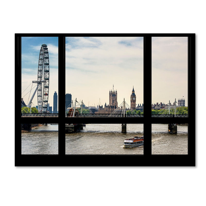 Trademark Fine Art ''Window View River Thames 4'' by Philippe Hugonnard 35" x 47" Canvas Art (PH0030-C3547GG)
