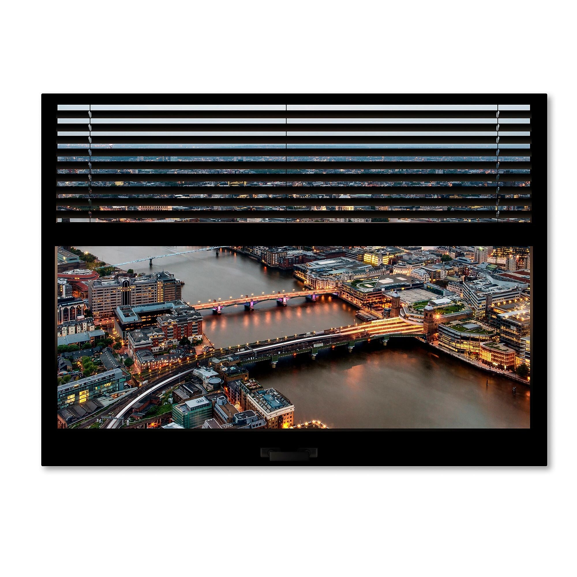 Trademark Fine Art ''Window View London at Dusk 1'' by Philippe Hugonnard 24" x 32" Canvas Art (PH0042-C2432GG)