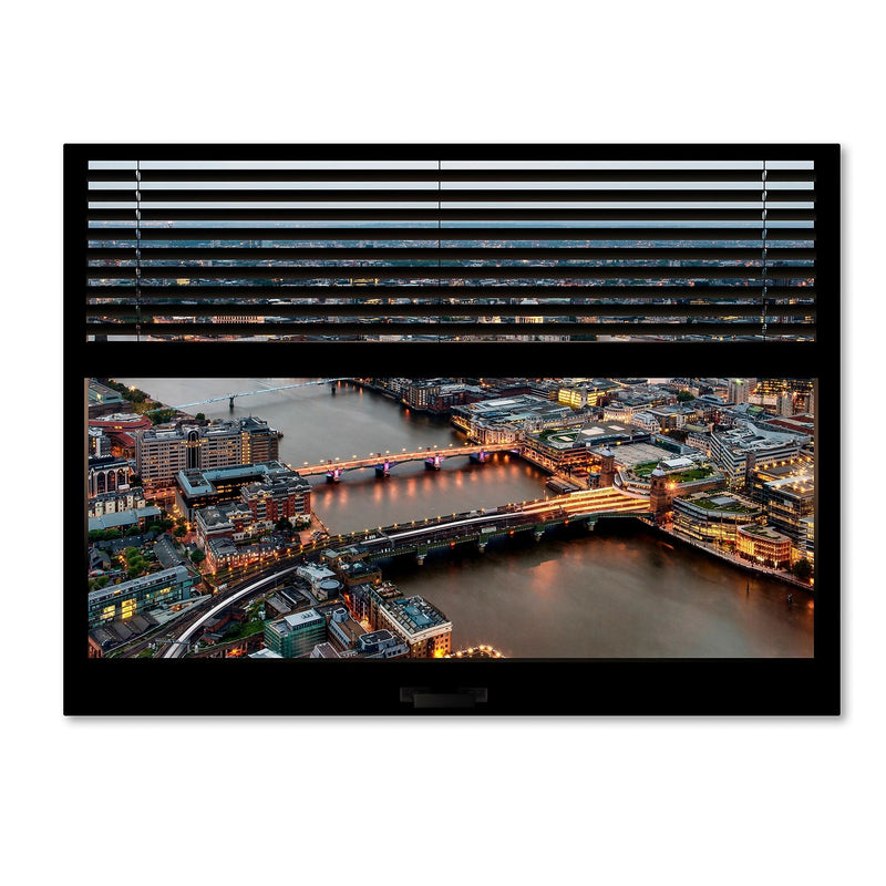 Trademark Fine Art ''Window View London at Dusk 1'' by Philippe Hugonnard 24" x 32" Canvas Art (PH0042-C2432GG)