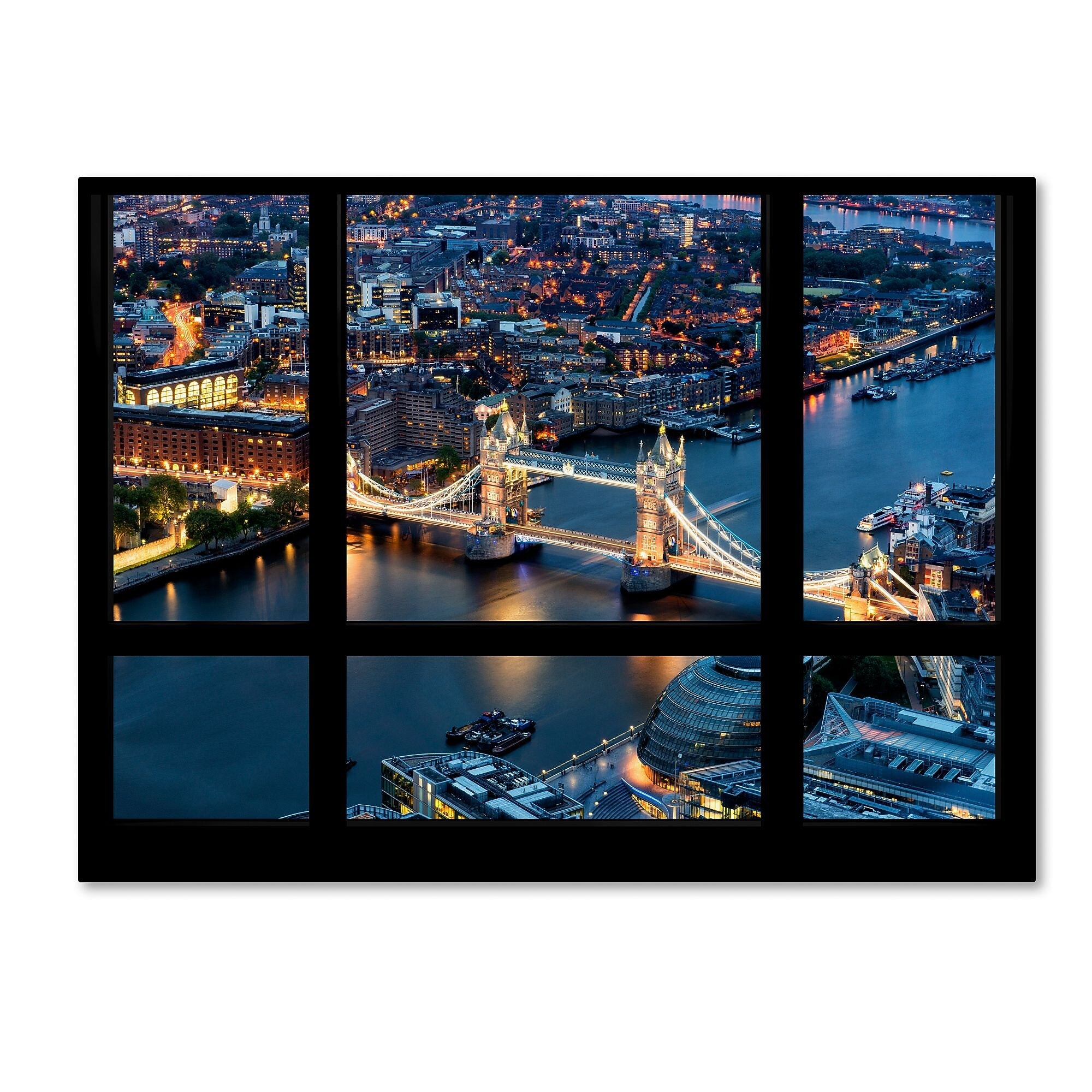 Trademark Fine Art ''Window View London Bridge 2'' by Philippe Hugonnard 35" x 47" Canvas Art (PH0047-C3547GG)