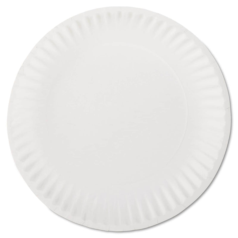 AJM White Paper Plates, 9" Diameter, 100/bag