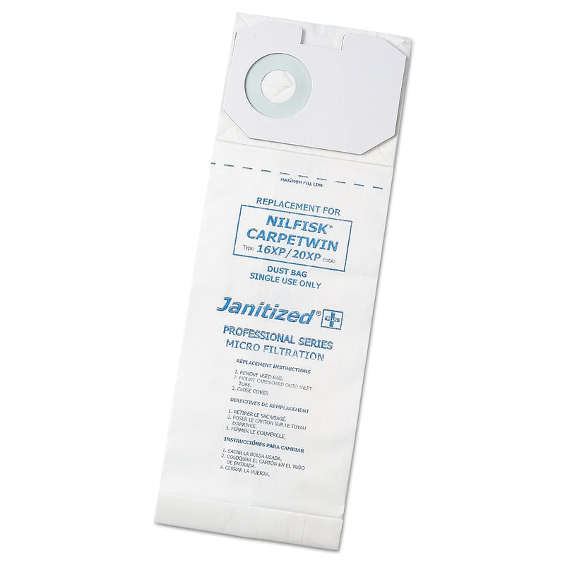 Janitized Vacuum Filters For Nilfisk Carpetwin Upright 16xp/20xp, 100/carton