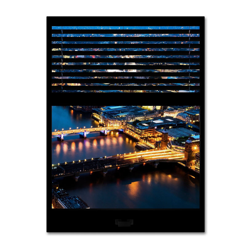 Trademark Fine Art ''Window View London by Night 11'' by Philippe Hugonnard 24" x 32" Canvas Art (PH0054-C2432GG)