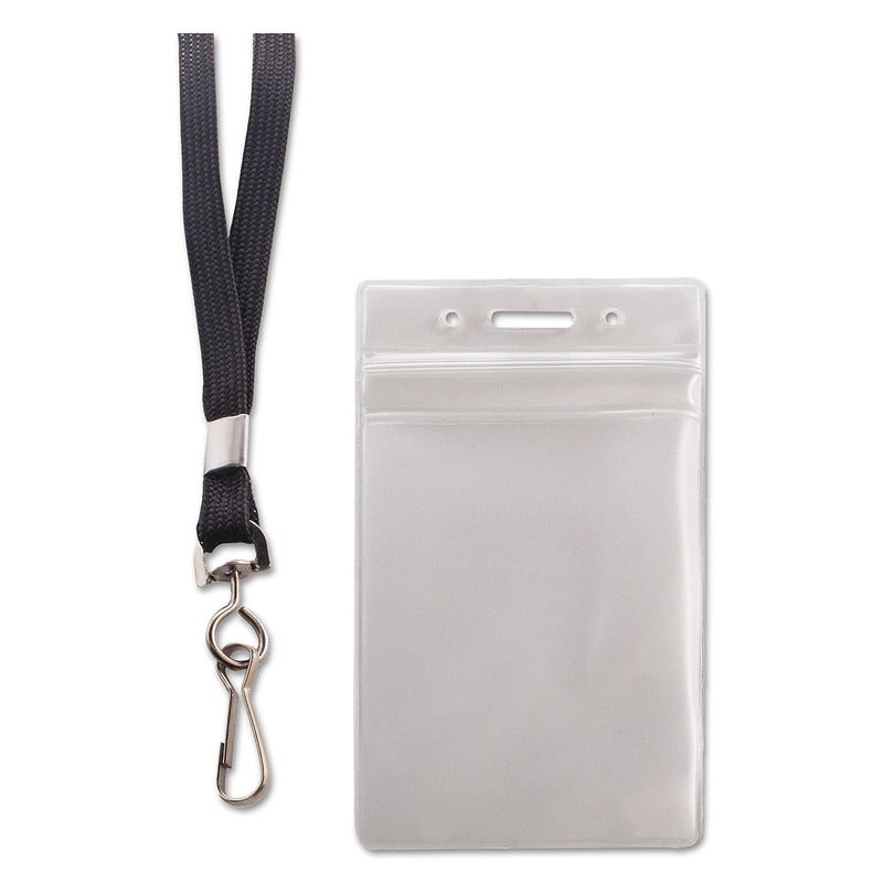 Advantus Resealable Id Badge Holder with Lanyard, 2 5/8" x 3 3/4", Clear, 20/pack (91131)