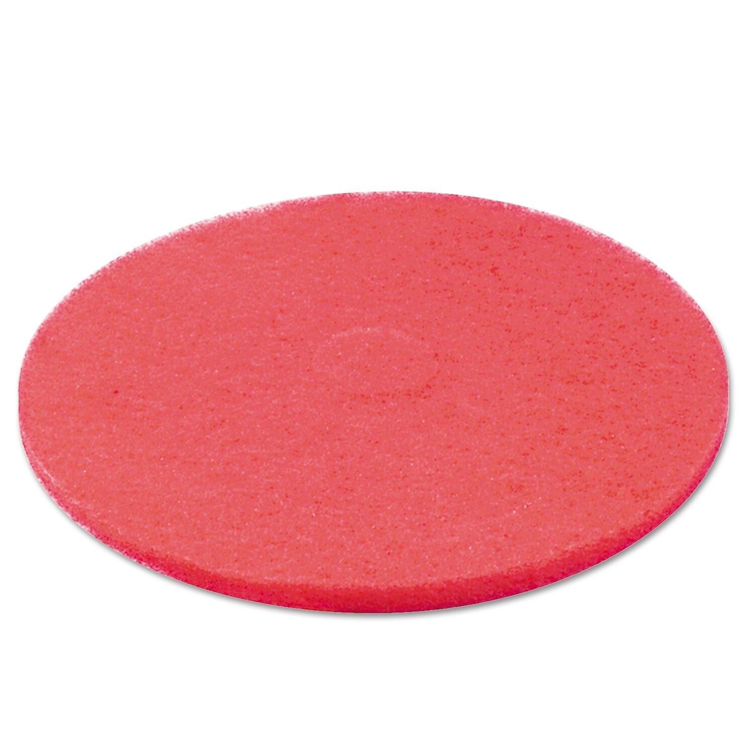 Boardwalk Standard 12" Diameter Buffing Floor Pads, Red, 5/carton
