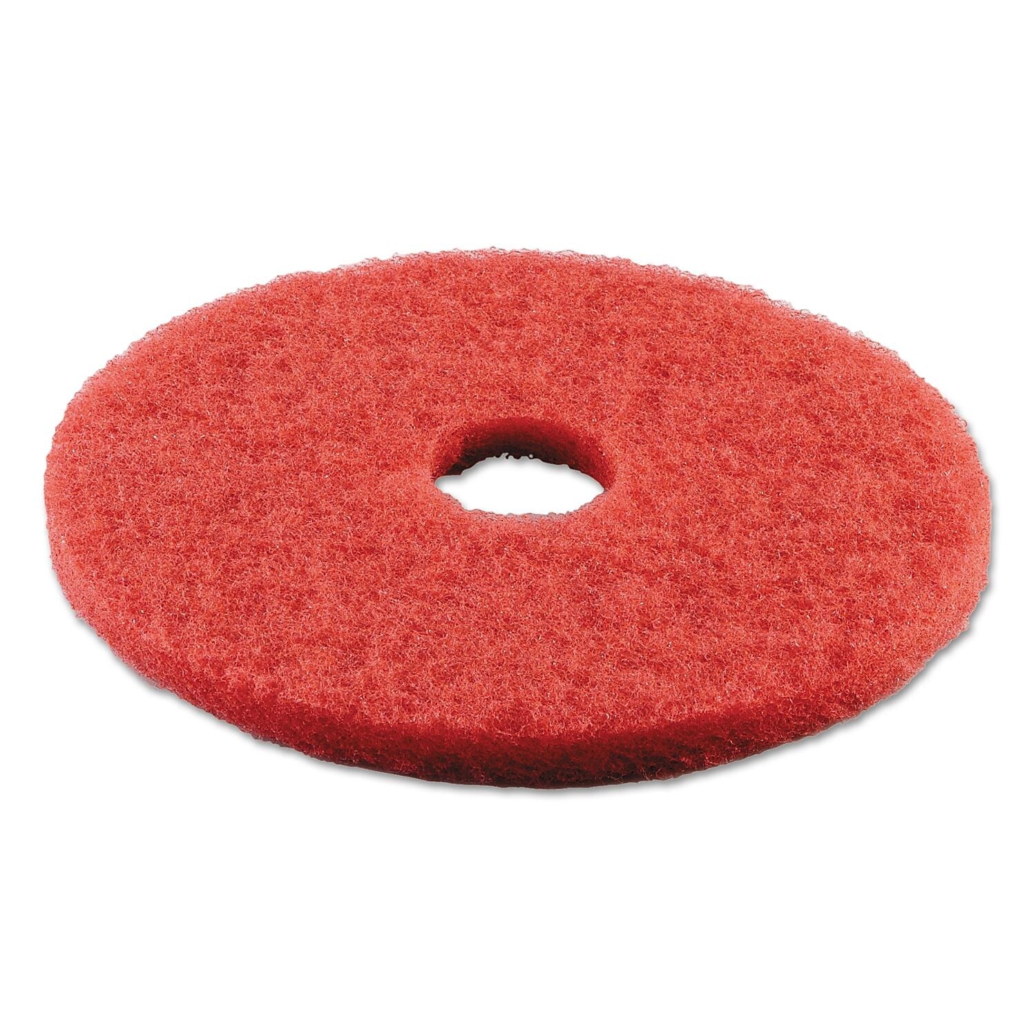 Premier Buffing Floor Machine Pad, Red, 18", 5/Case