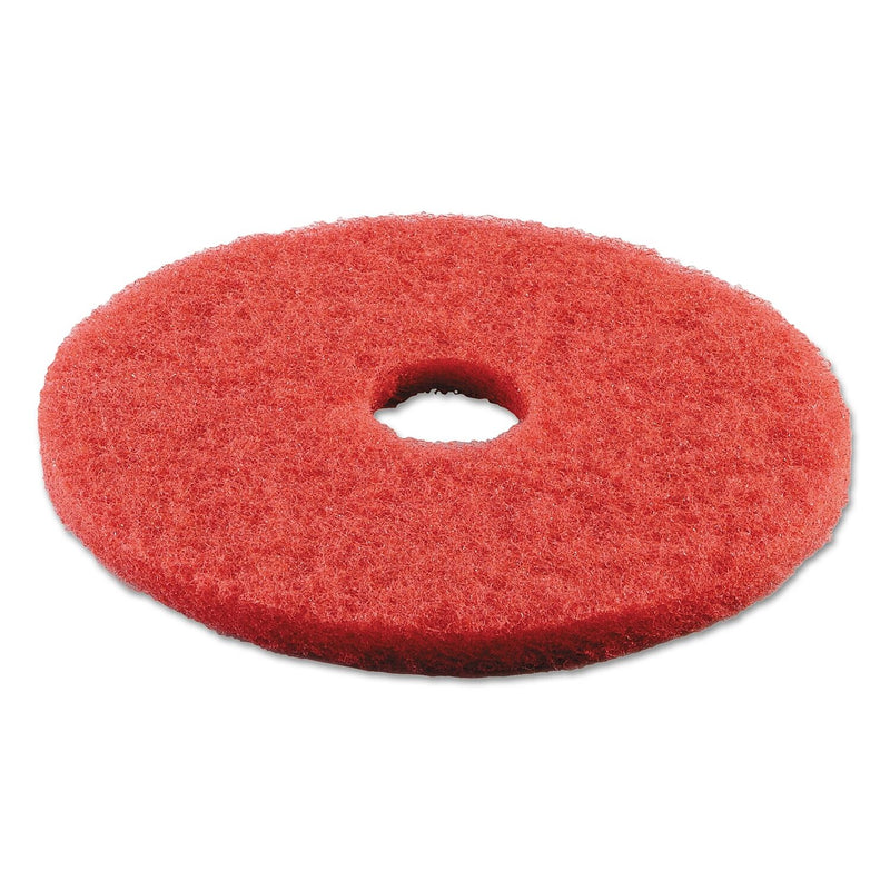 Premier Buffing Floor Machine Pad, Red, 18", 5/Case