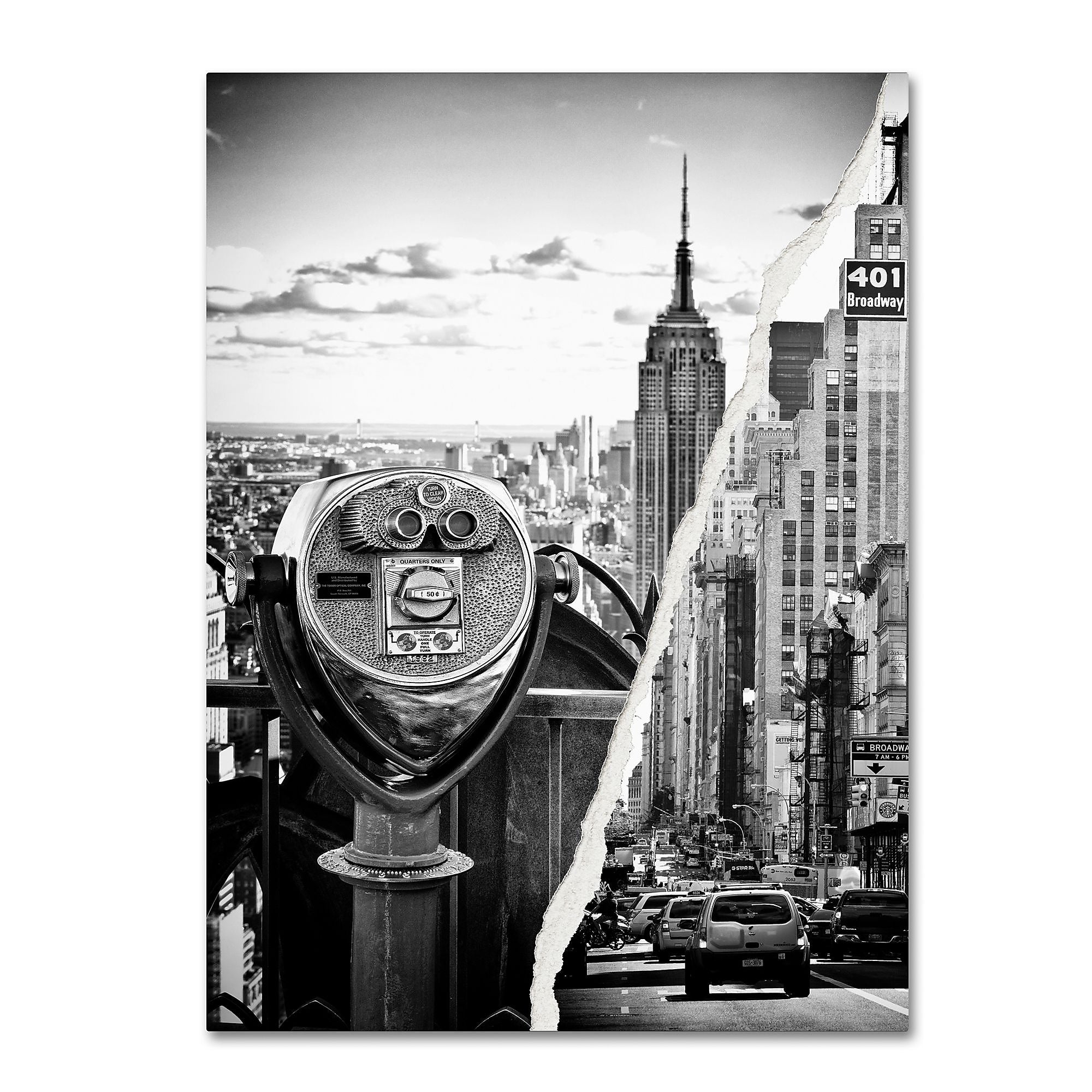 Trademark Fine Art ''Looking to New York City'' by Philippe Hugonnard 14" x 19" Canvas Art (PH0073-C1419GG)