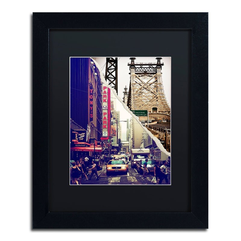 Trademark Fine Art ''NYC Traffic'' by Philippe Hugonnard 11" x 14" Black Matted Black Frame (PH0077-B1114BMF)