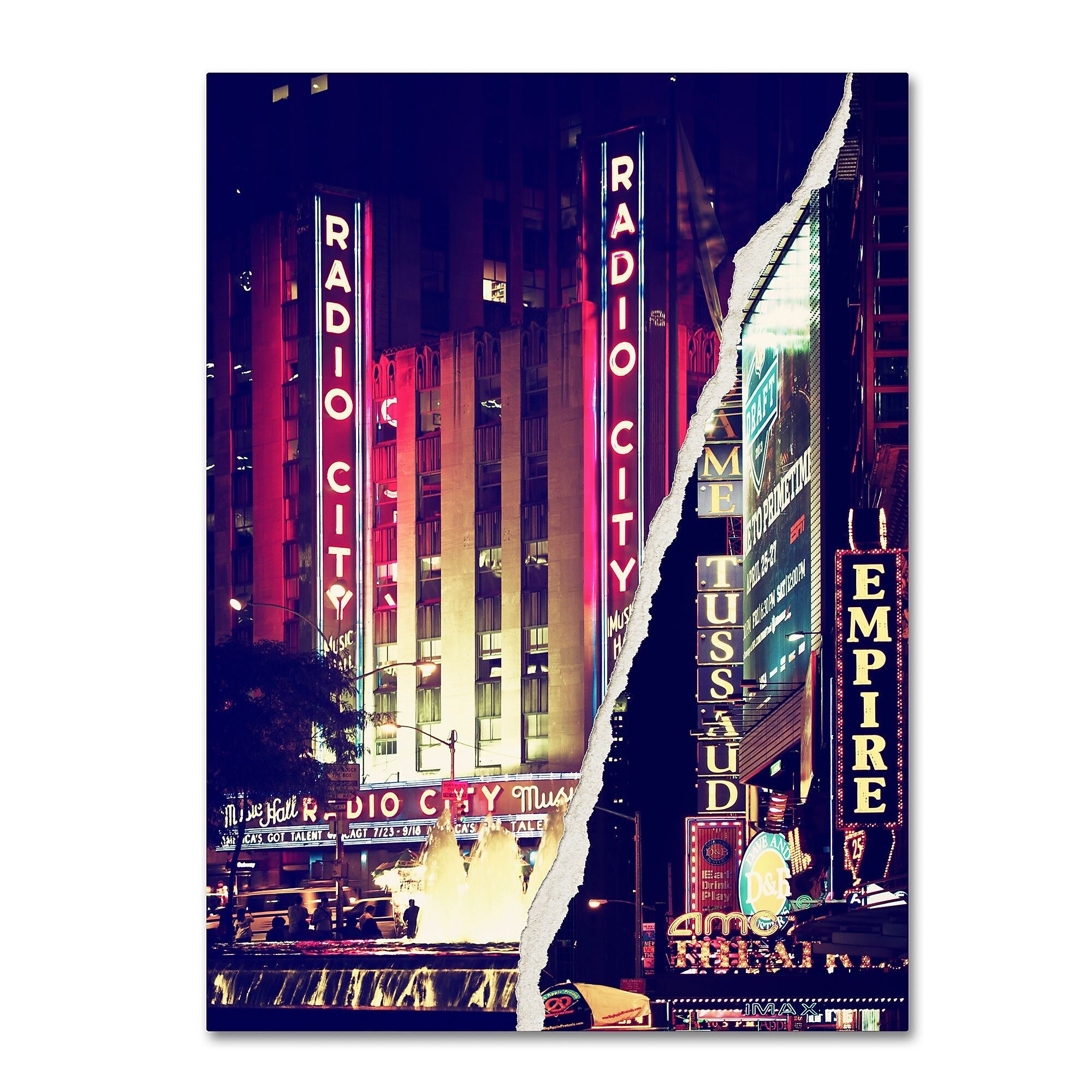 Trademark Fine Art ''Times Square Theater District'' by Philippe Hugonnard 14" x 19" Canvas Art (PH0089-C1419GG)
