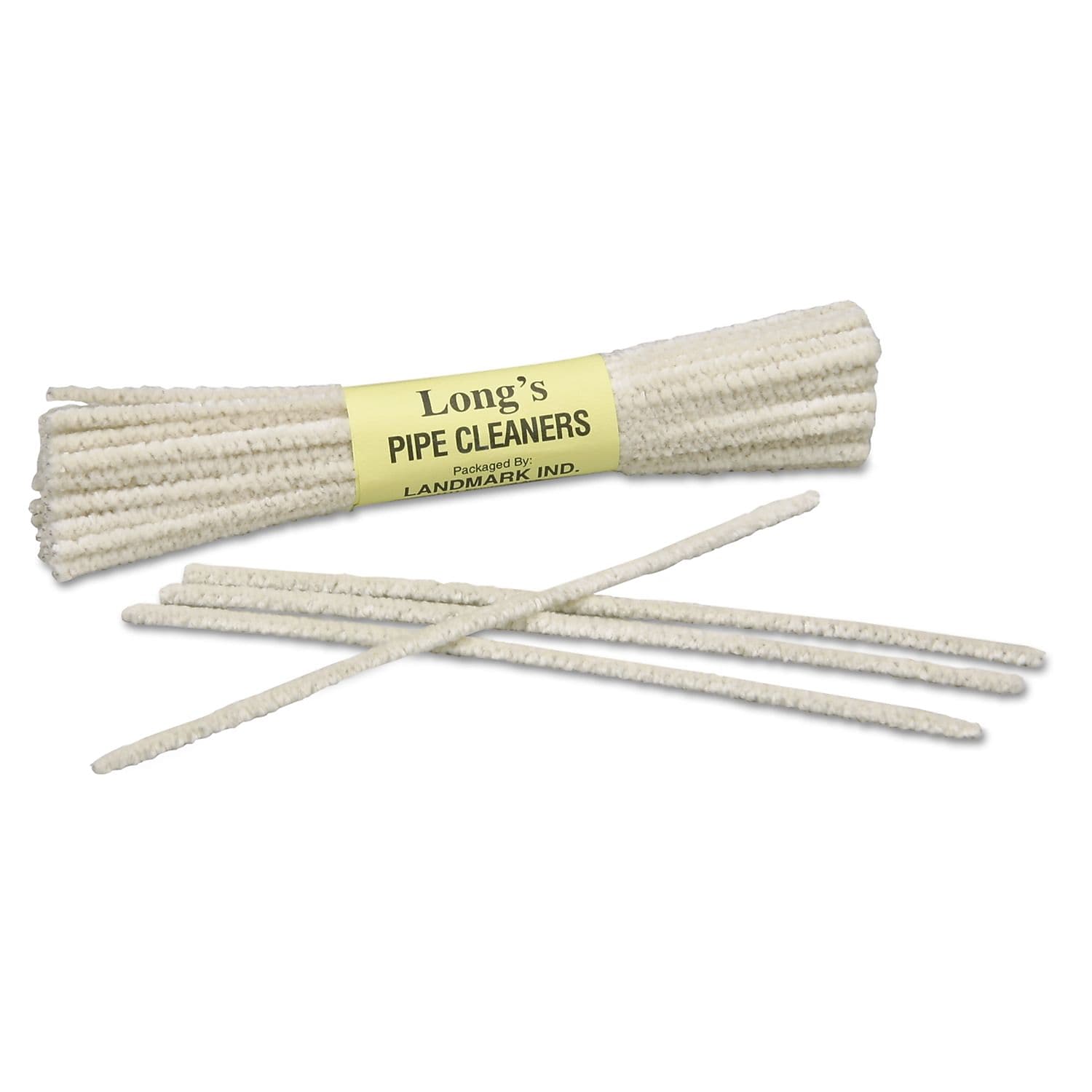 AbilityOne Tobacco Pipe Cleaner, White, Wire/cotton, 6" X 1", 24/box