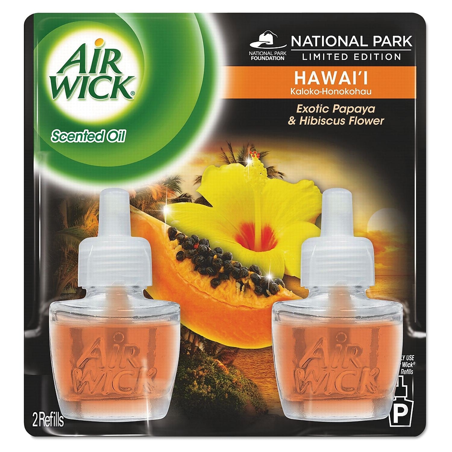 Air Wick Scented Oil Twin Refill, Hawaiian Tropical Sunset, .67oz Bottle, 6/carton