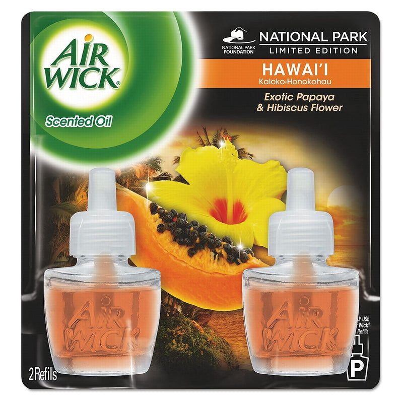 Air Wick Scented Oil Twin Refill, Hawaiian Tropical Sunset, .67oz Bottle, 6/carton