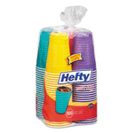 Hefty Easy Grip Disposable Plastic Party Cups, 16 Oz, Assorted, 100/pack, 4pk/carton