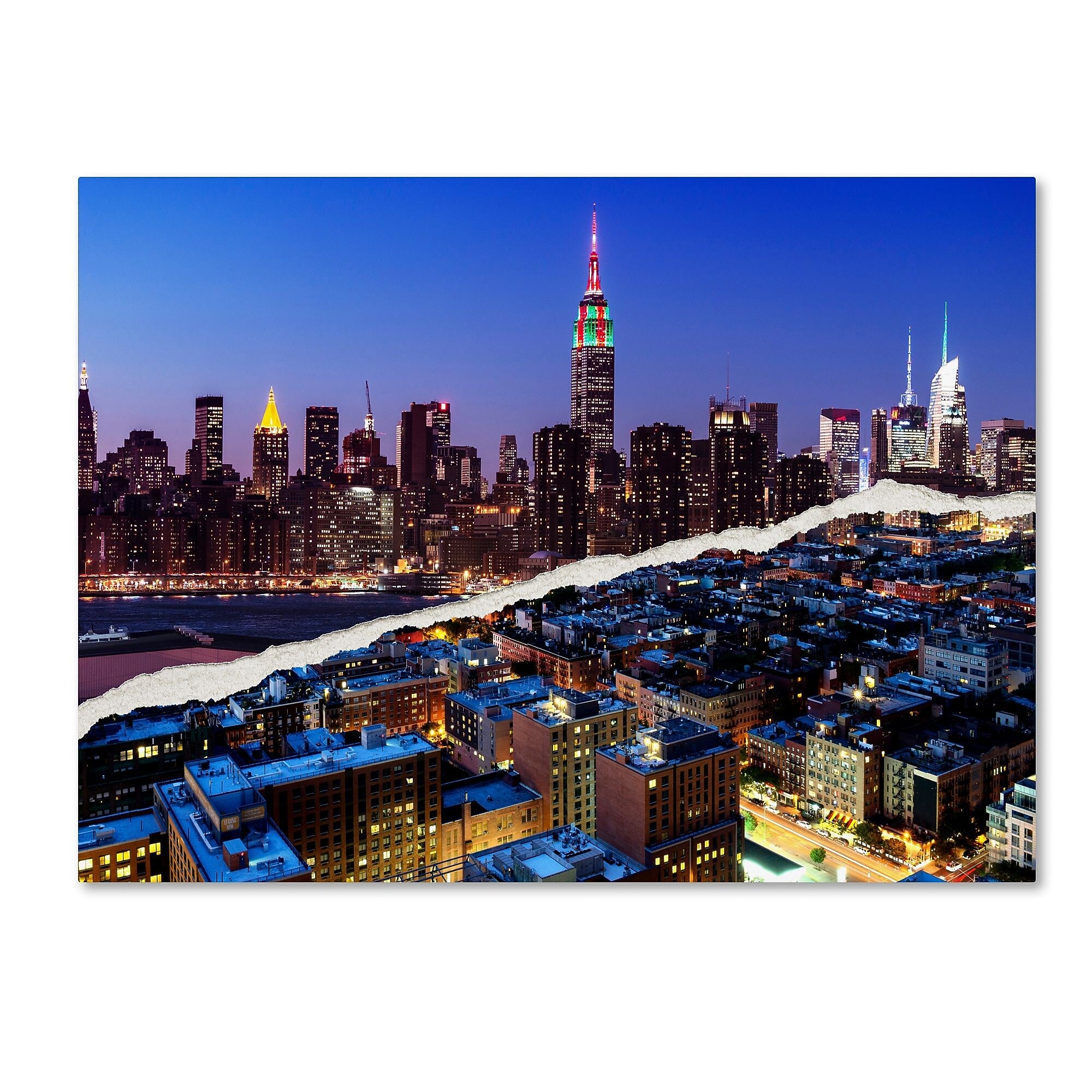 Trademark Fine Art ''Downtown City at Night'' by Philippe Hugonnard 18" x 24" Canvas Art (PH0096-C1824GG)